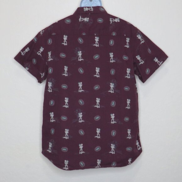 Eighty Eight* Men's Short Sleeve Button Down Curved Hem Print Shirt~ Size Large - Picture 2 of 11